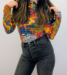 Psychedelic mock-neck