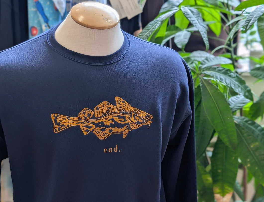 Crew. Embroidered Cod. Blue