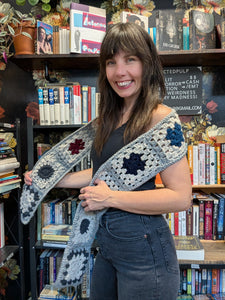 Crochet Scarf. Grays